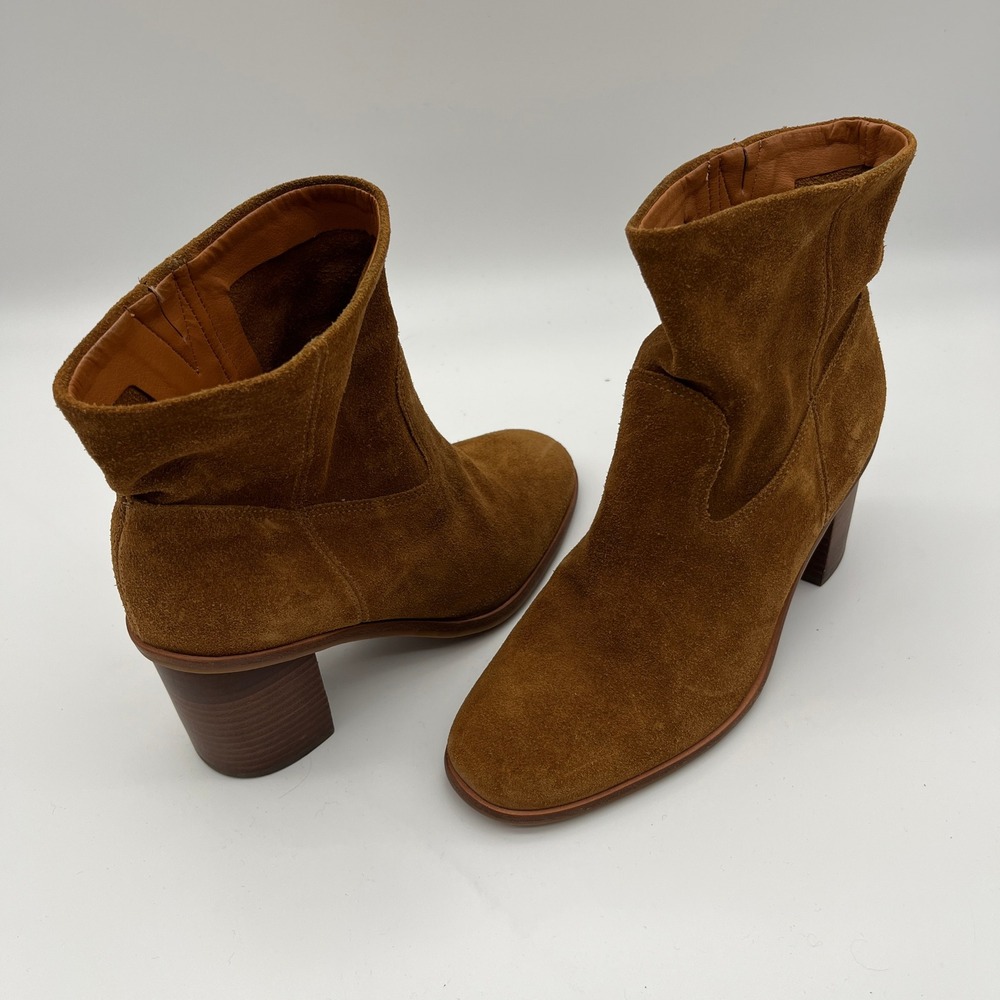 Lucky Brand Jozelyn Brown Suede Slouchy Ankle Boots Womens 6M LK-JOZELYN